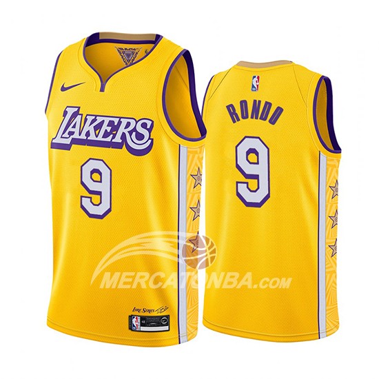 Maglia Los Angeles Lakers Rajon Rondo Citta Edition Giallo